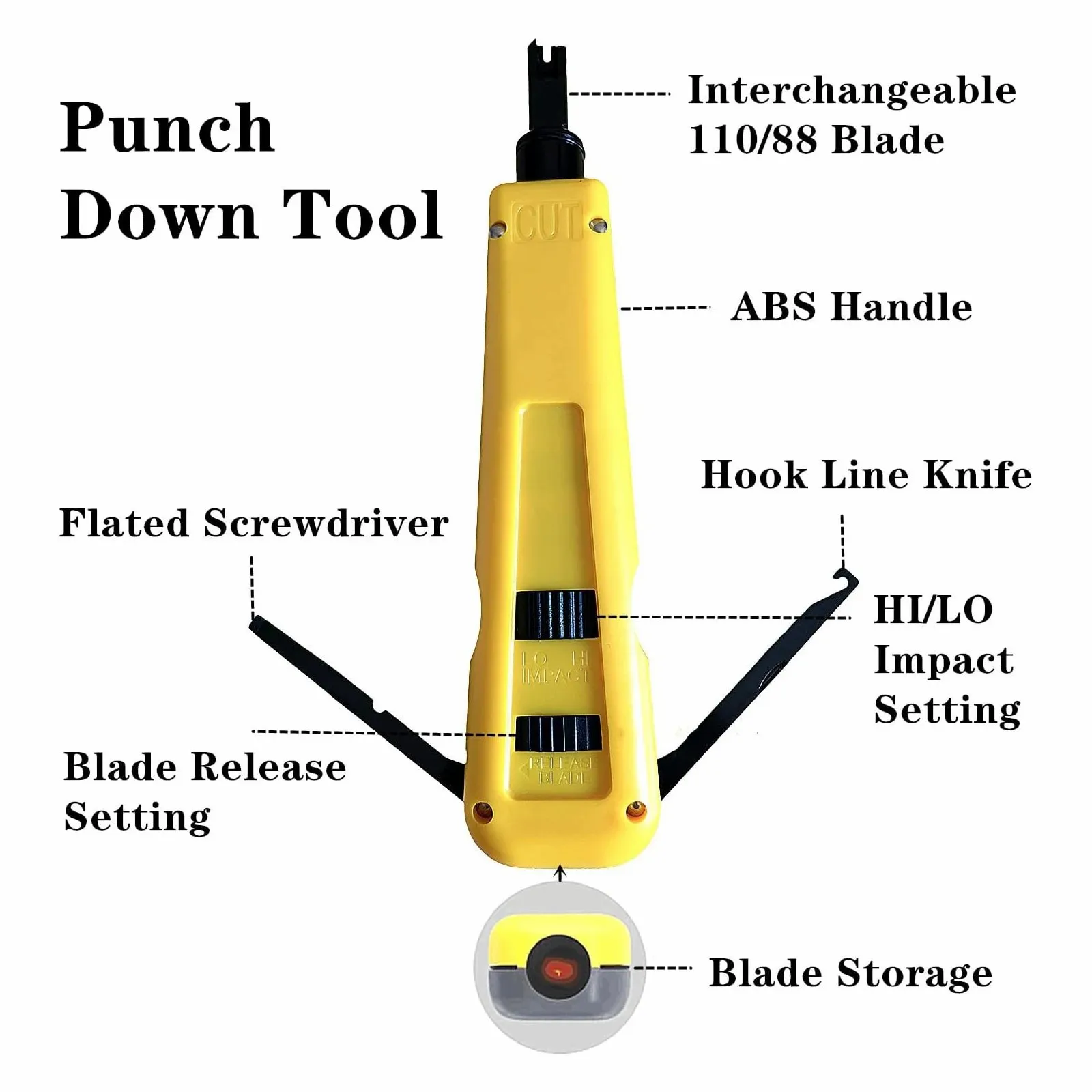 WoeoW Network Tool kit, RJ45 Crimp Tool Pass Through Crimper, Wire Tracker, Punch down Tool, Stripper, Cutter, Cat6 Connectors