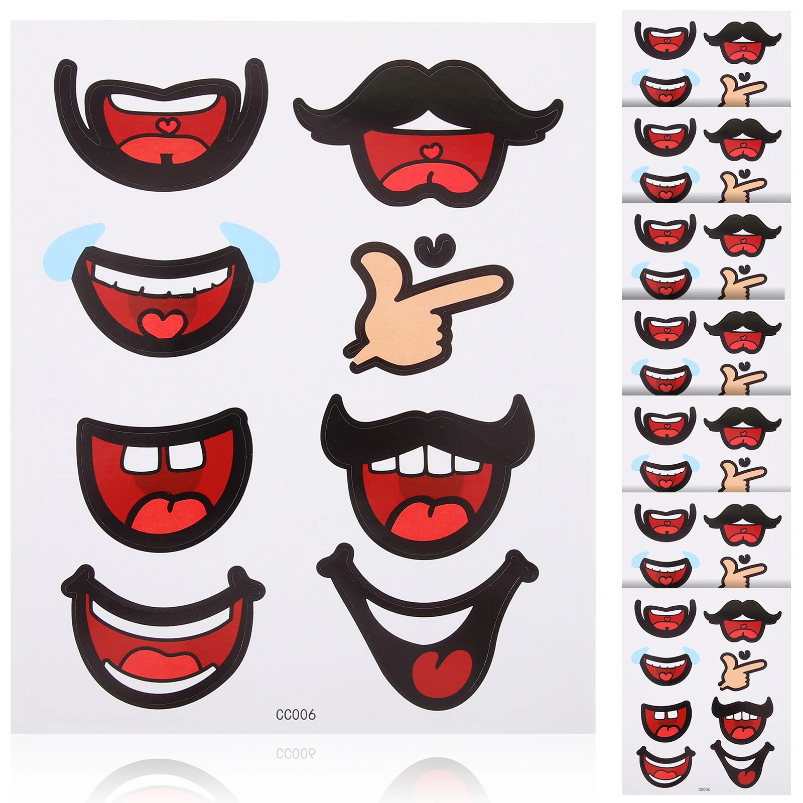 10 Sheets Love Lip Stickers Child Scrapbook Stuffed Animals Mouth Self-adhesive Face