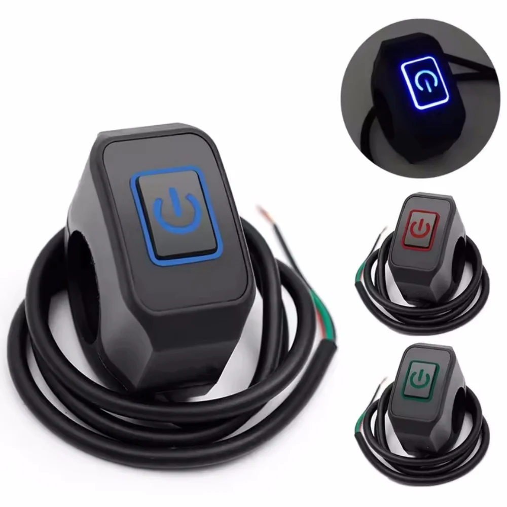 Motorcycle Modified Switch Waterproof Button with LED Light Headlight Horn Control ON OFF Buttton Handlebar Mount Accessories