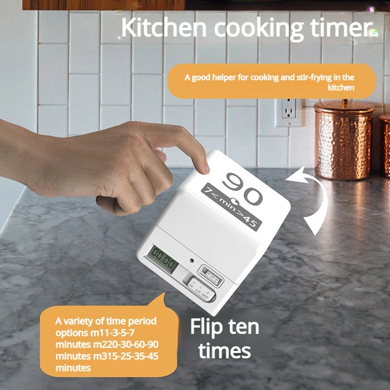 مؤقت Rubik's Cube Timer Flip الإلكتروني يذكر الطلاب إلى البقاء على التركيز أثناء حل مشاكل إدارة وقت المطبخ #2