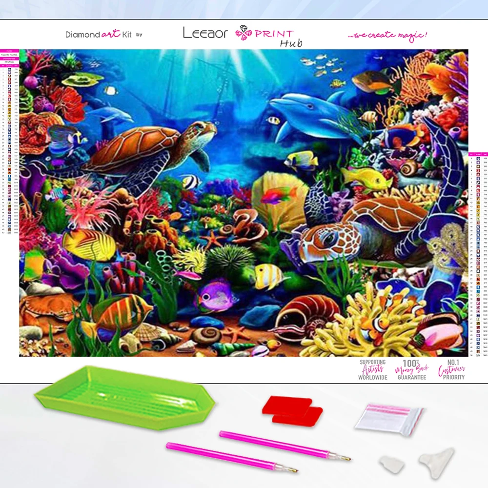 Diamond Painting The Underwater World Diamond Mosaic Embroidery Cross Stitch Kit Color Art Picture Home Decor Kid Handmade Gifts