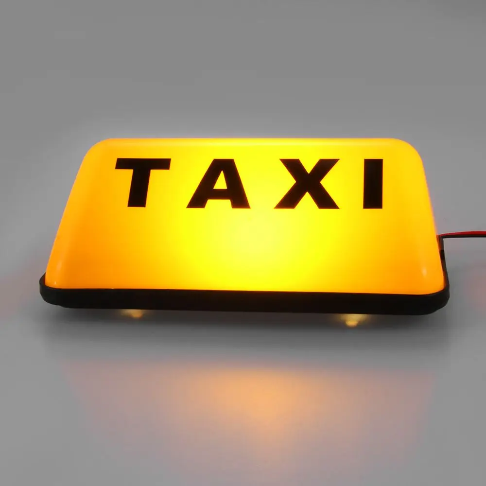 Hot Yellow Base Universal COB Taxi Sign Cab Roof Top Topper 12V Car Sign Lamp