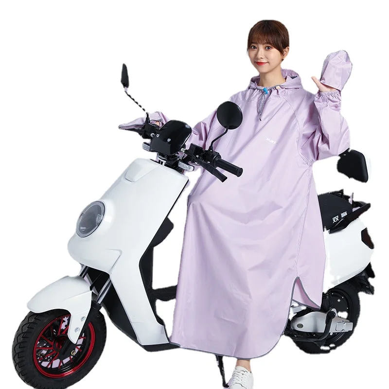 Raincoat  Single One-Piece Sleeved plus-Sized Adult Full Body Long Rainproof Riding Poncho Female