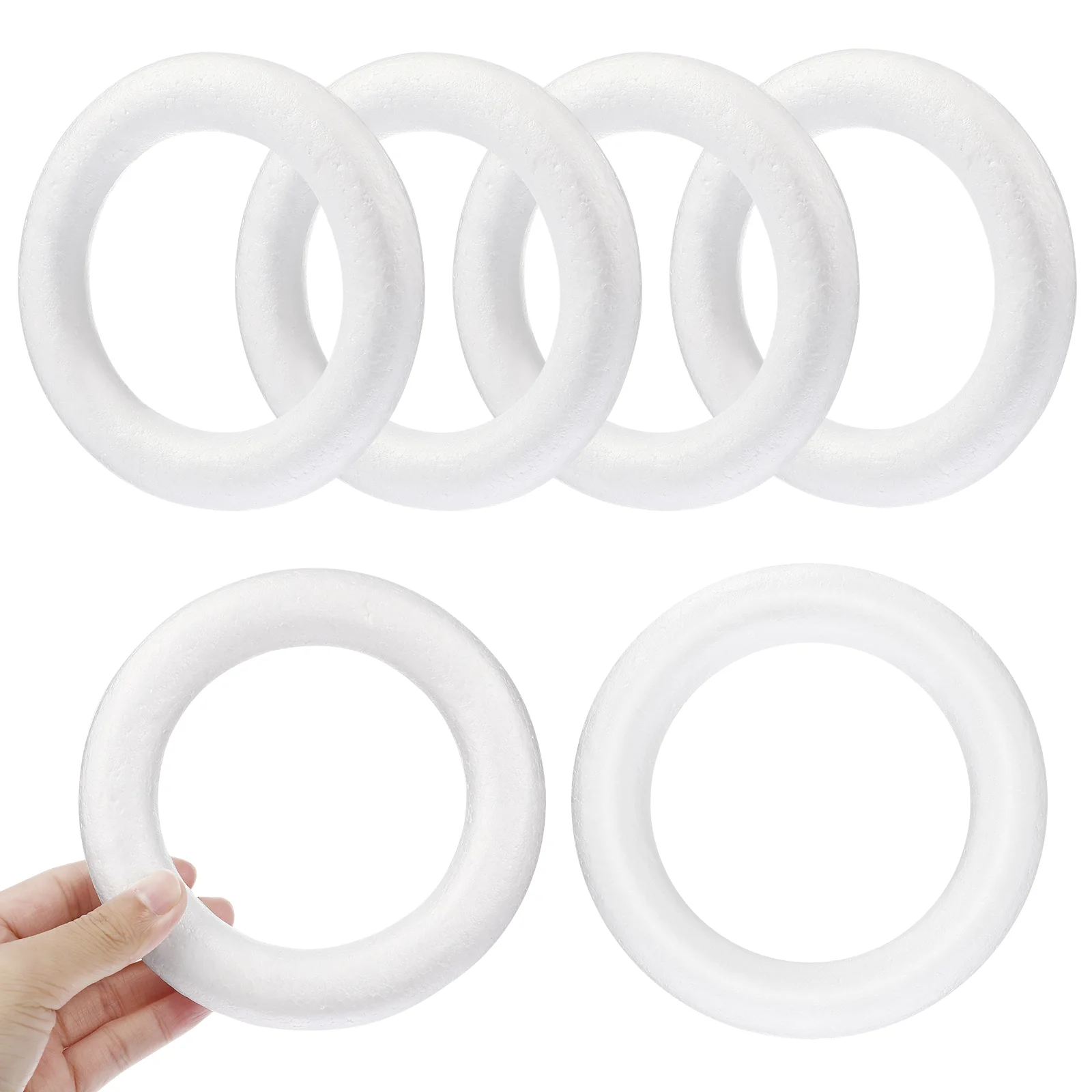 12 Pcs Frame Christmas Wreath Accessories Wall Hanging Kit Craft Foam Circle Polystyrene Ring DIY