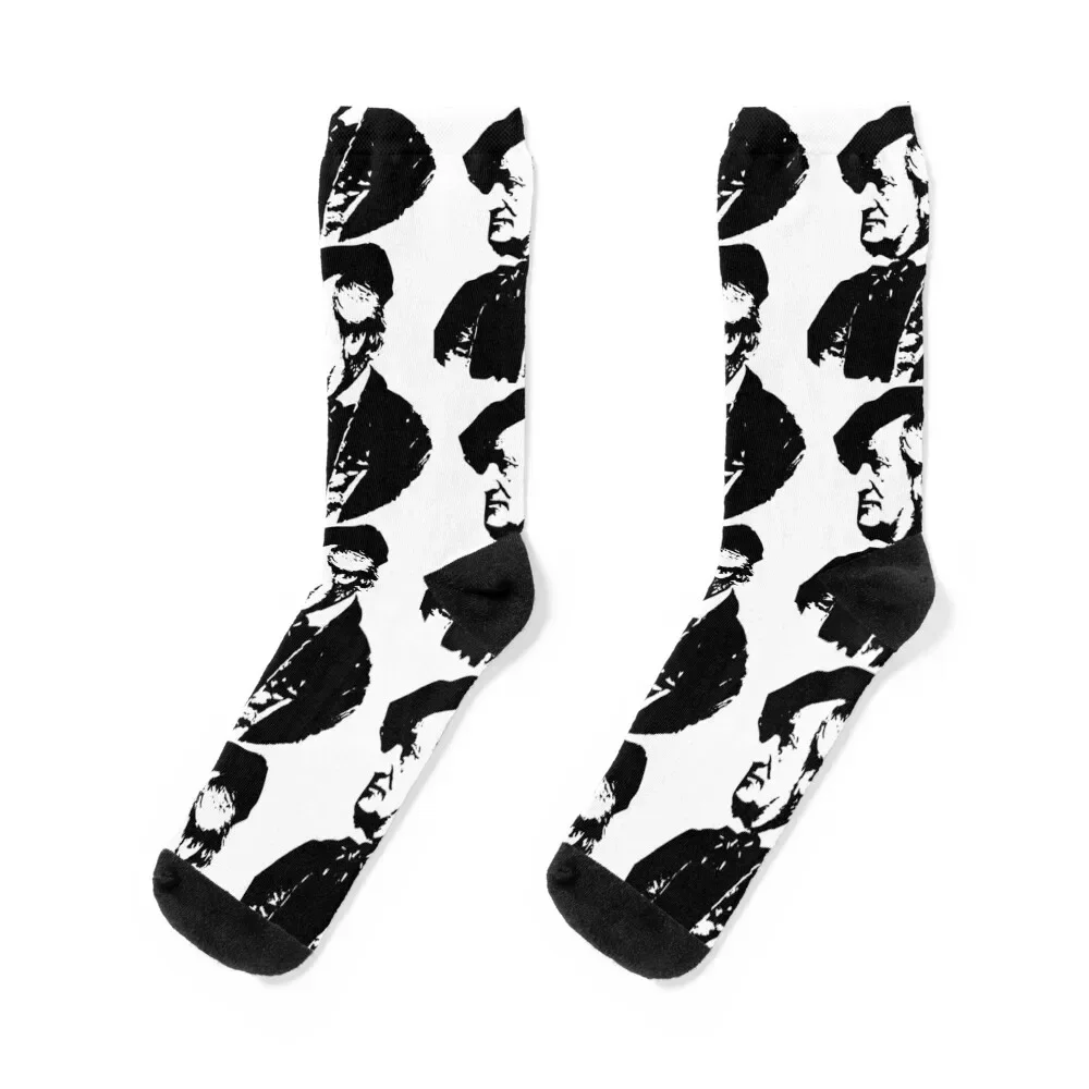 Portrait of Richard Wagner Socks Christmas New year's compression Men Socks Luxury Brand Women's