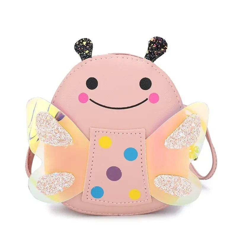 Bolso de hombro de PU de abeja pequeña de dibujos animados para niños, bolso cruzado de almacenamiento portátil para exteriores, nueva tendencia de moda