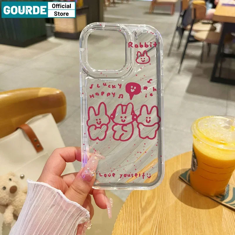 Gourde Funny Cute Casing Love Rabbit Pattern Phone Case for Iphone 15 14 12 13 11 Pro Max IP 7 8 Plus Iphon X XS XR Xs Max