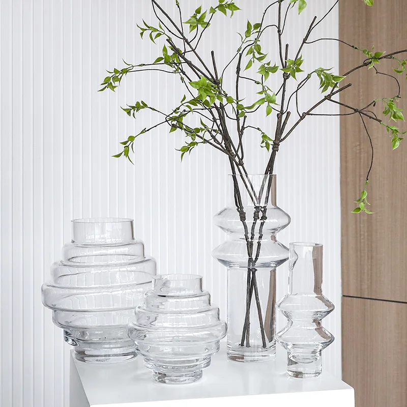 Imagem -04 - Vaso Stride Vidro Estilo Nordic Vaso Leve e Luxuoso para Arranjo de Flores Secas Modernas Decoração de Quarto Sala de Estar e Interior