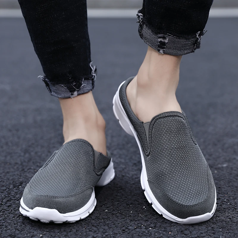 

Size 48 Men's Shoes Mesh Breathable Light Baotou Men's Shoes Outdoor Comfort Walking Men Sneakers Slip on Loafers Zapatos Hombre