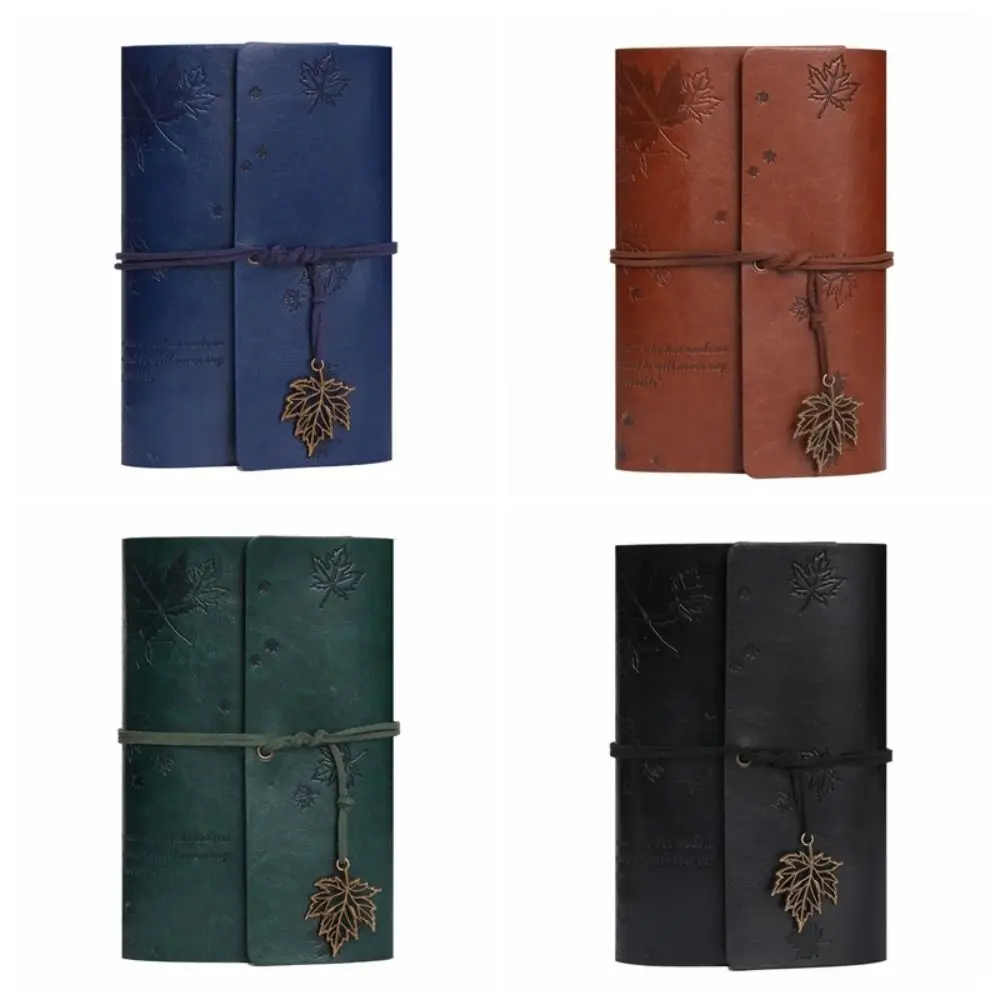 Taccuino vintage per viaggiatori A6 in pelle PU vuota in pelle PU Taccuino Kraft Carta Kraft Cancelleria per notebook a spirale retrò