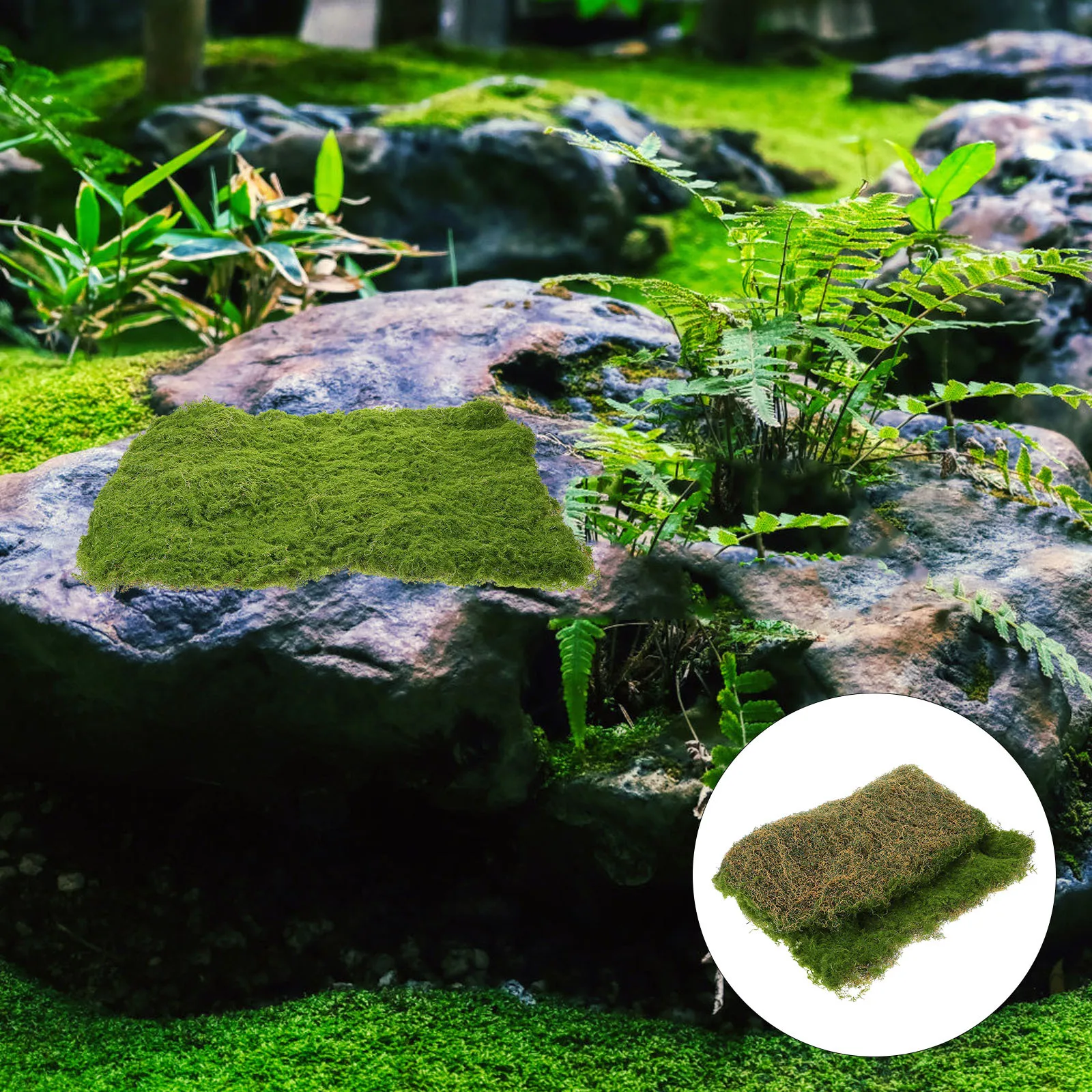 

Simulated Turf for Sand Table 1 Sheet Green Plastic Grass Mat Easy Install No Watering Fake Turf Decor for Mini Garden Setup