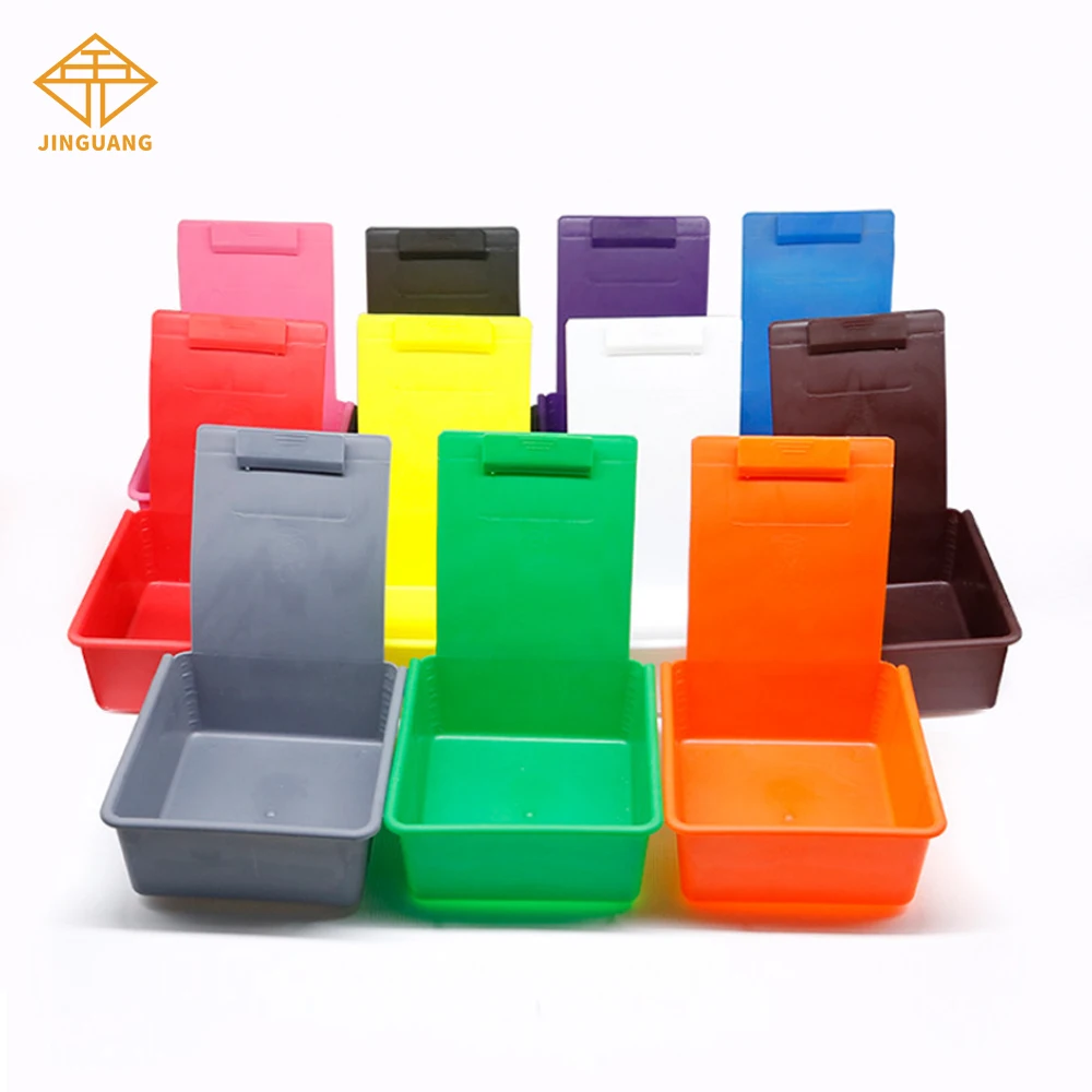 

10pcs Dental Work Pans with Clip Holder Dental Lab Teeth Model Storage Box Dental Plastic Conveyor Box