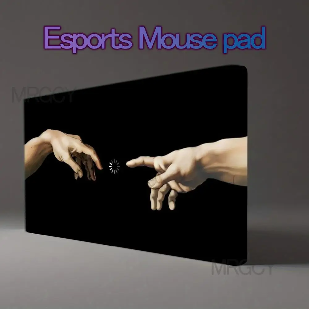 The Creation of Adam Funny Loading Cursor Gaming Mouse Pad Non-Slip Rubber Base Michelangelo Classic office desk accessories