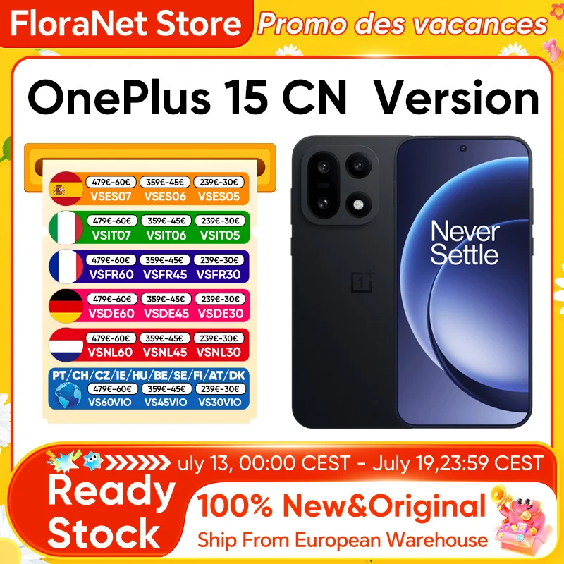 Teléfono Inteligente OnePlus 15 5G, Snapdragon 8 Gen 5, Pantalla AMOLED de 6.78”, 165 Hz, 7300 mAh, 120 W, Cámaras… — oferta en AliExpress