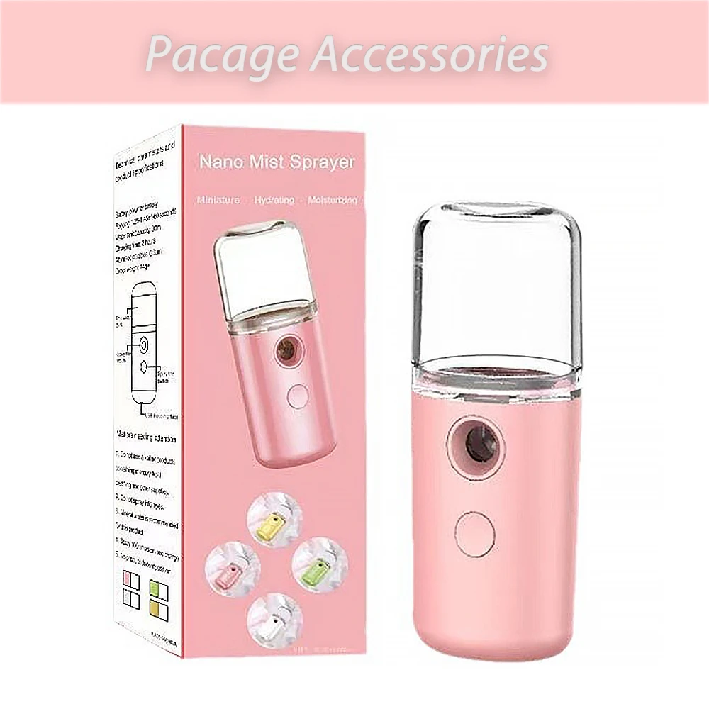 Nano Spray Handheld USB Face Steamer, pulverizadores De Névoa Hidratante Facial, vaporizadores De Cuidados Com A Pele, equipamento De Spa Profissional