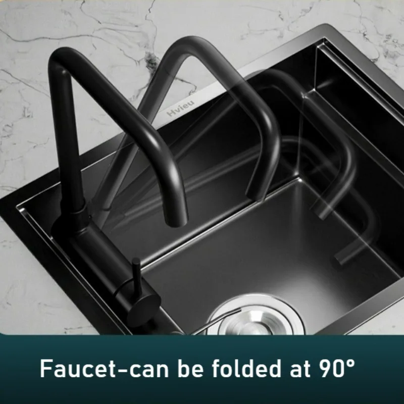 Undermount 304 Stainless Steel Kitchen Sink Single Bowl Nano Bar Sink with Cover Flush Mount Workstation Sink for RV Bar Island