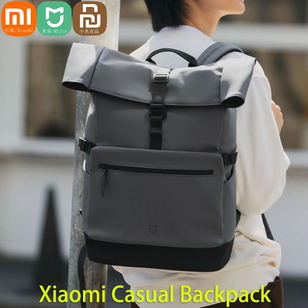 

Xiaomi Mijia Rolled-edge School Casual Backpack 23L Big Capacity Shoulders Bag School Bag Life Style Day pack Leisure camp Bag