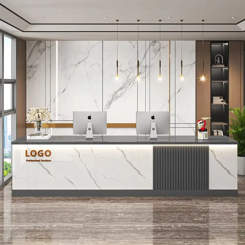 مكاتب الملحقات الحديثة الفاخرة الاستقبال صالون تجميل مكتب الاستقبال الديكور Escritorio De Recepcion الأثاث التجاري
