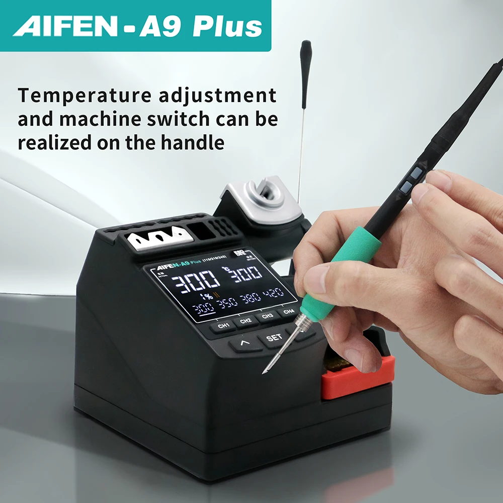 AIFEN A9Plus Soldering Station Compatible Soldering Iron Tip 210/245/115 Handle Phone Repair  Electronic Welding Rework Station