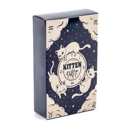 Kitten Tarot Deck 78Pcs Cute Black and White  For Beginners  Version Mysterious Board Game Fun Fortune telling Kit