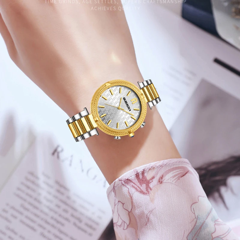 Relojes de pulsera para mujer, marca superior, reloj elegante de lujo de acero dorado para mujer, reloj femenino, dropshipping