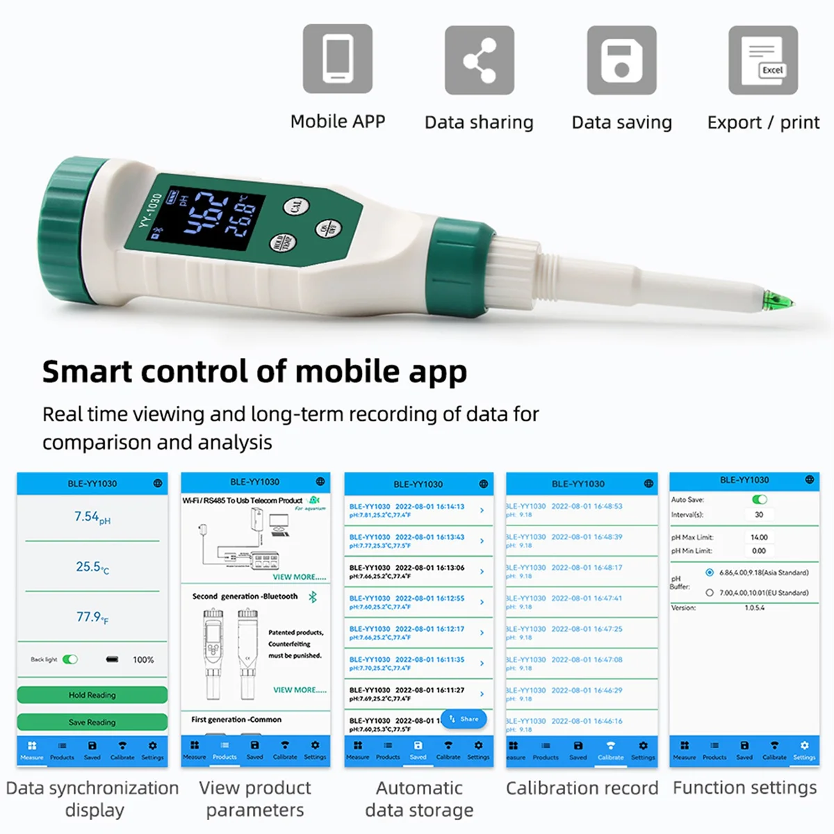 Imagem -05 - Qualidade da Água Monitor Tester Display Digital ph Meter Meat Cosmetic Acidez Medidor Detecção de ph do Solo Yy1030