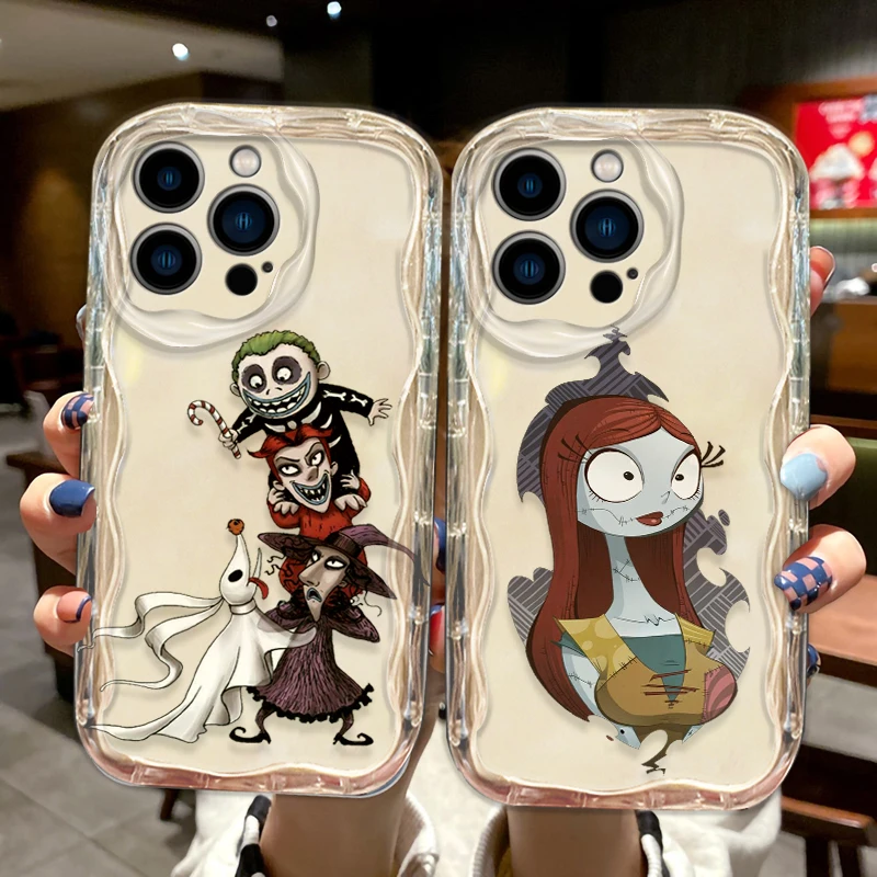 The Nightmare Before Christmas Cover For Apple iPhone 15 14 13 12 11 Pro X XR XS Max Plus 8 7 Plus SE Wave Oil Phone Case