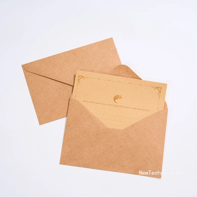 10 قطعة 105x155 مللي متر كرافت براون مغلفات ورقية دعوات الزفاف الأعمال المورد بطاقة بريدية Giftbox التعبئة والتغليف تخزين القرطاسية
