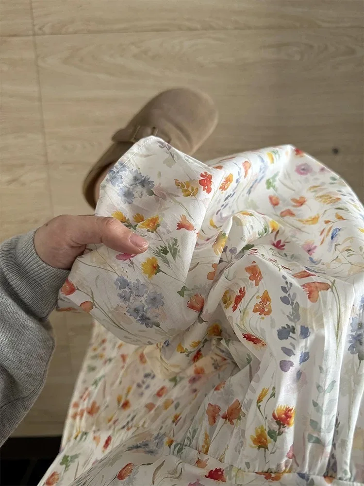 145x100 cm Puro Cotone Stampa Floreale Tessuto Acquerello Pittura Sle Vestiti Per La Casa Accessori Per Capelli Abbigliamento Per Bambini FAI DA TE Sei Casa