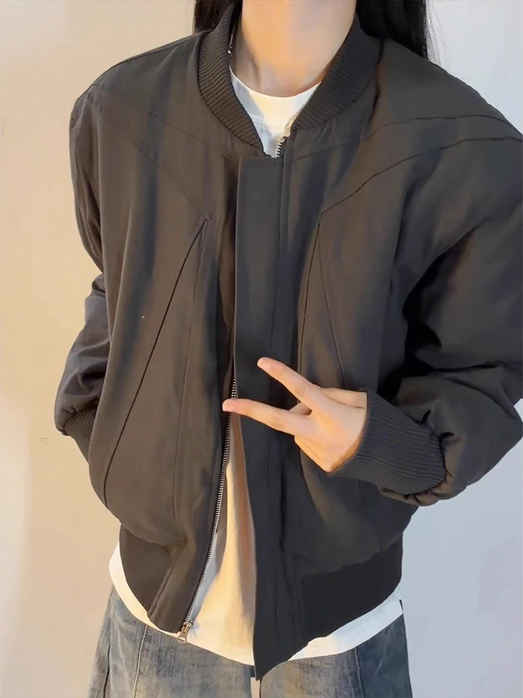 

American Sle ort Cotton Jaet Baseball Collar Inverted e Men's Winter Faion Brand High-End Feeling Outerwear