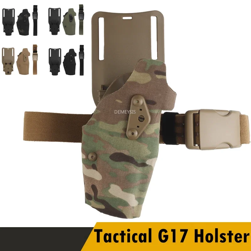 

Tactical Glock 17 Holsters with Platform Drop Leg Strap Airsoft Hunting Gun Holster Quick Release G17 Pistol Carrier Holder