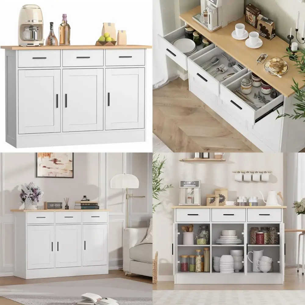 خزانة بوفيه مع مساحة تخزين - خزانة تخزين المطبخ والبوفيهات والخزائن الخشبية لطاولة القهوة وخزائن مميزة لـ Li