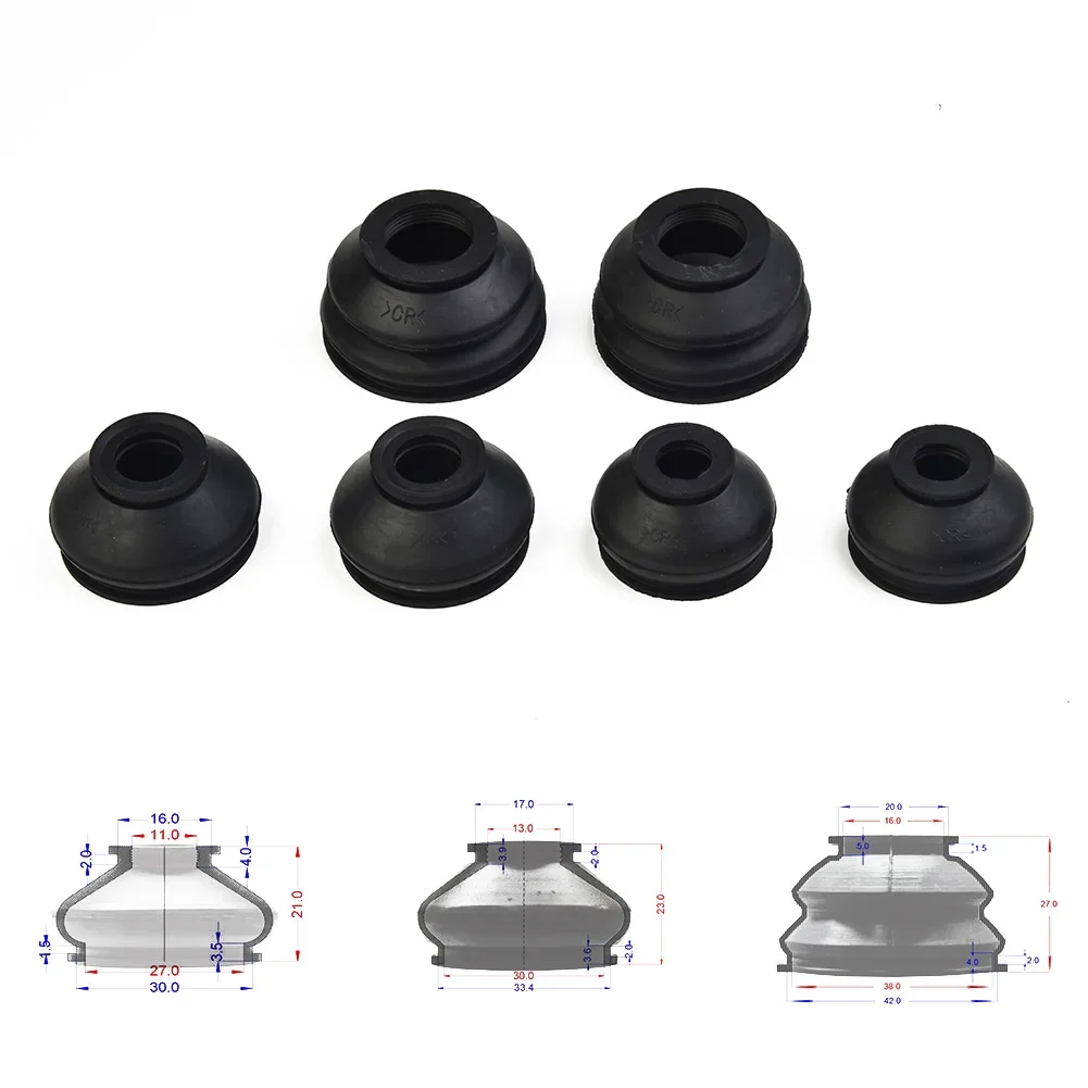 6 Pcs Ball Joint Boot Car Suspension Steering Ball Joint Dust Boot Cover Turn To Rod Arm Ball Head Dust Protection Rubber Cover