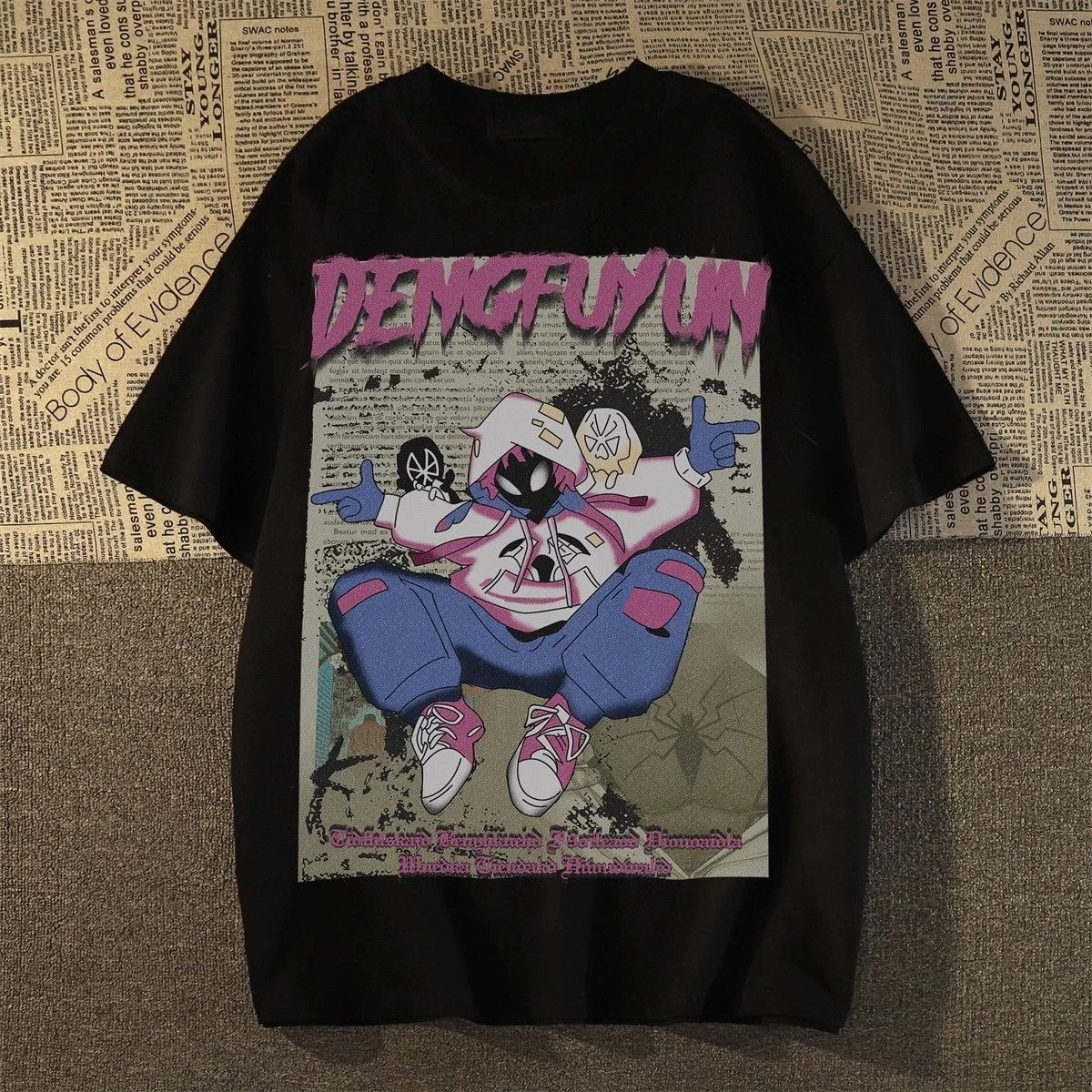 

Marvel Genuine Authorized American High Street Hiphop Trend Spider-Man Printed Men's and Women's T-shirts Short-sleeved Tops