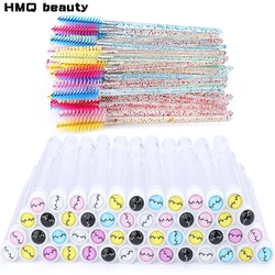 Reusable Eyebrow Brush Tube Eyelash Brushes Disposable Mascara Wands Applicator Acrylic Eyelash Drill Replaceable Brushes Makeup