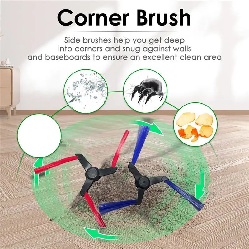 【كرنيفال عيد الميلاد】3 قطعة فرشاة دوارة وفرشاة جانبية بديلة لـ Dyson Spot + فرك AI أجزاء المكنسة الكهربائية الروبوتية الجانب الرئيسي Br