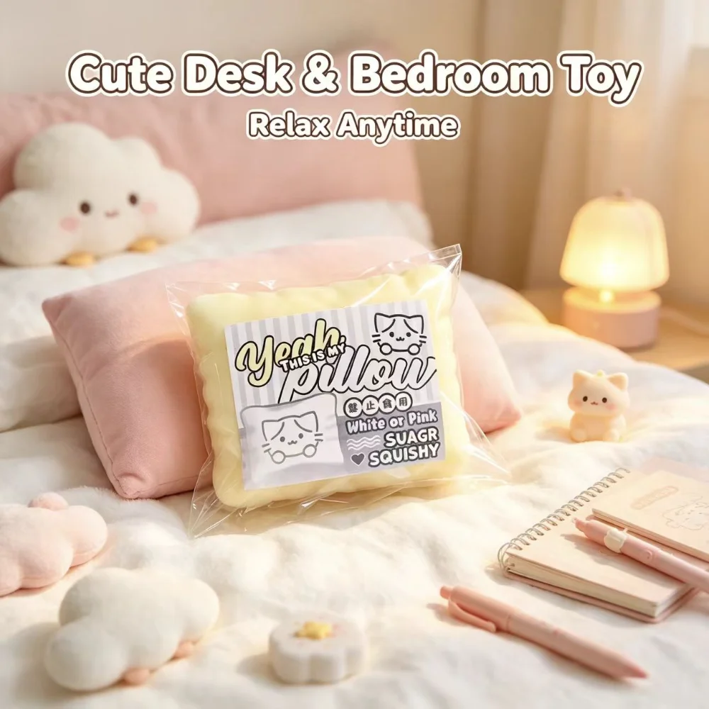 Soft Simulated Cat Pillow Squeezes Toys To Relieve The Feeling of Slowly Rising Pressure.
