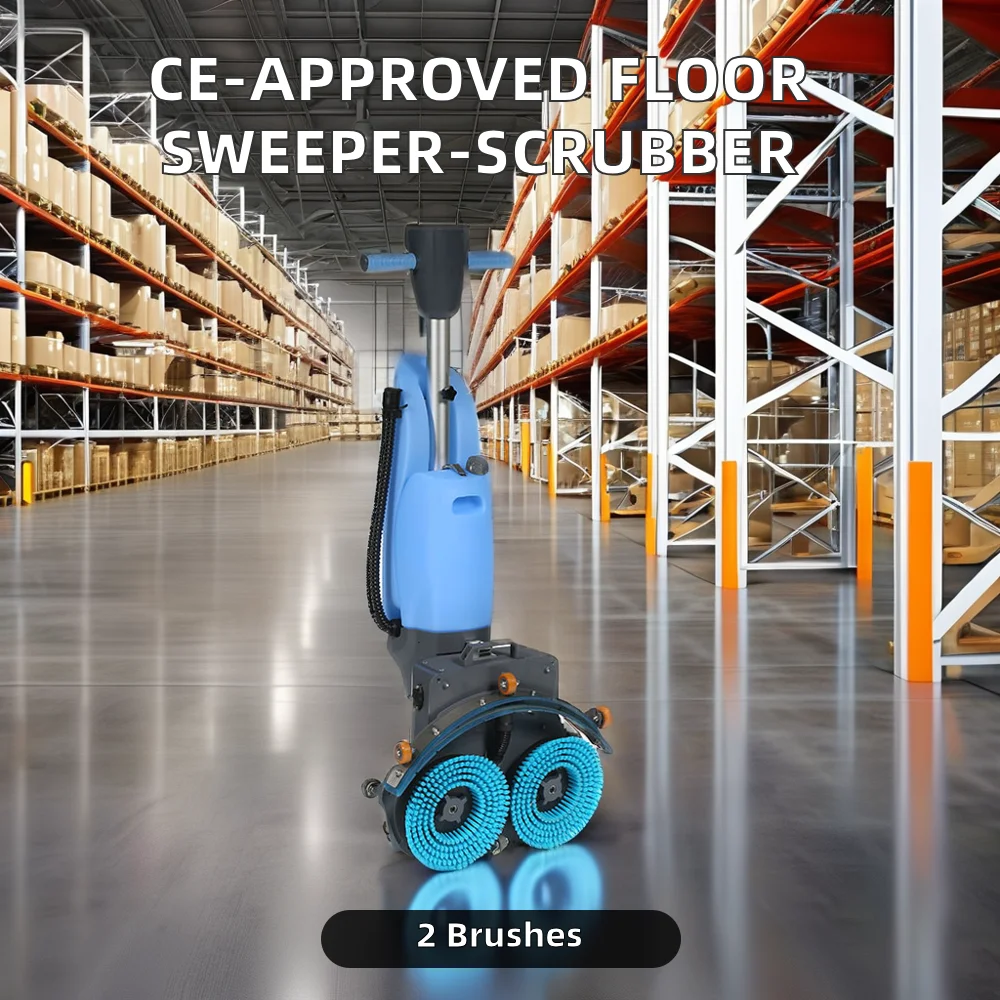 360 Degrees Mini Electric Walk-Behind Floor Scrubber Dryer Automatic Cleaning Sweeper with CE Approved