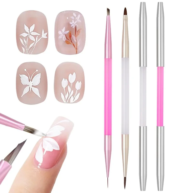 3D Gel Acrylic Nail Brush, Fine Liner Nails Design Tool, Professional Watercolor Painting Pen for Manicure DIY Salon