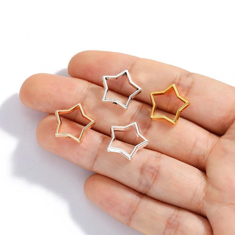 50 stks/partij Metalen Ster Bloem Frames Spacer Kralen Connector Voor DIY Oorbellen Ketting Armband Sieraden Maken Levert Accessoires