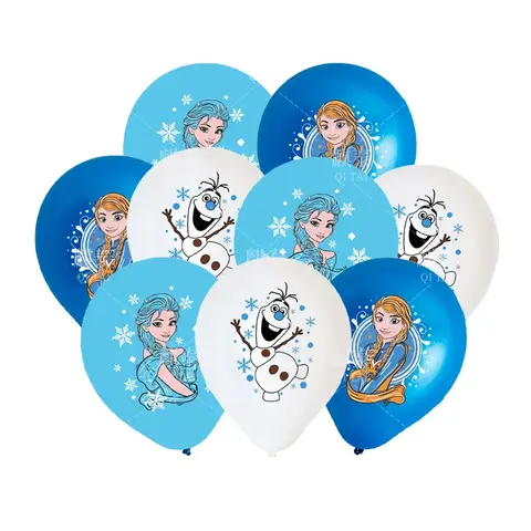 10 Uds. De globos Frozen Elsa Anna para decoración de fiesta de cumpleaños, globos de Elsa de 12 pulgadas, decoración para fiesta de bienvenida de bebé para niñas, suministros para fiestas Olaf Globlos