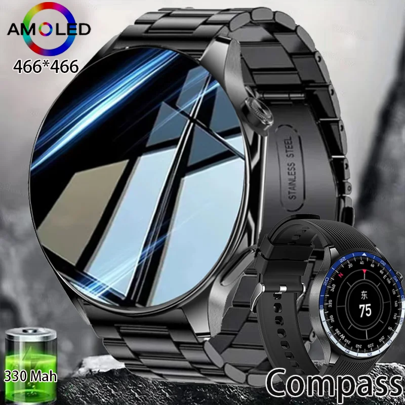 

2024 All-new Huawei Xiaomi AMOLED Smartwatch for Men HD Bluetooth Call GPS Tracking 410Mah IP68 waterproof Sports smartwatch