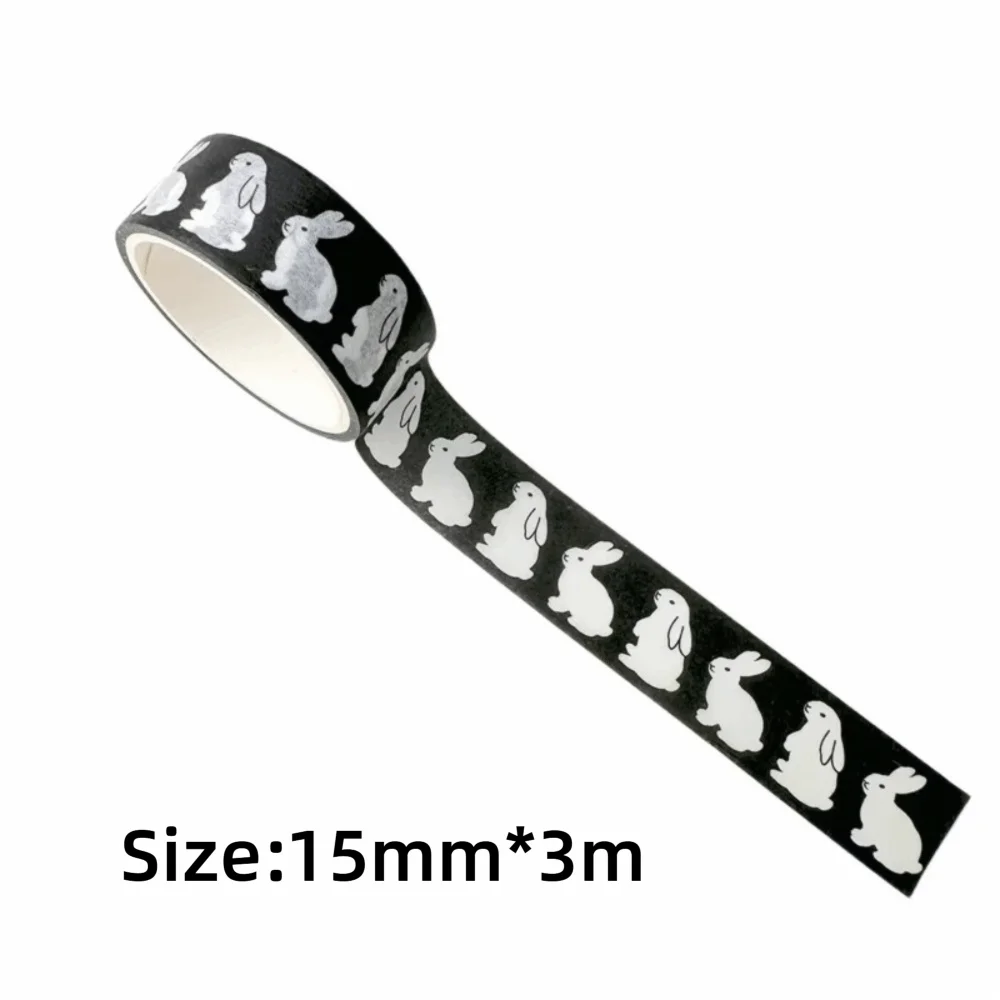 Ins Style Rabbit Penguin Korean Washi Tape Kawaii Doodle Scrapbook Decoration 3M Length DIY Journal Tape