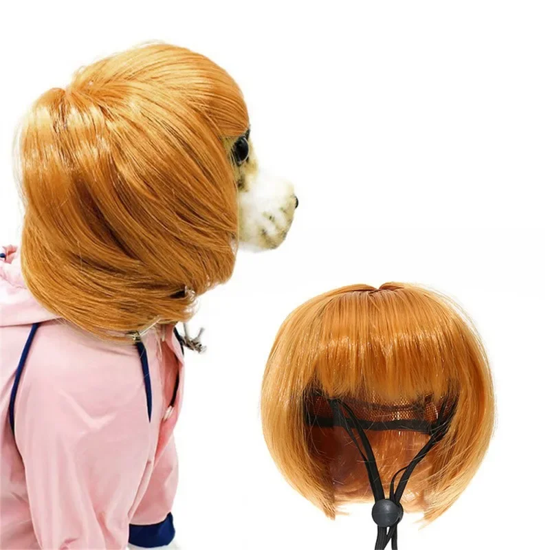 Pet Wigs Cosplay Props Funny Dogs Cats Cross-Dressing Hair Hat Costumes Head Accessories For Halloowen Christmas Pets Supplies