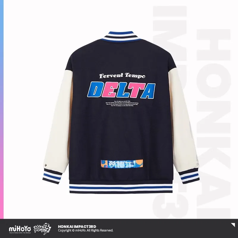 Official Genuine Honkai Impact 3rd Frenzy Blues 8-BIT Frenzy Theme Baseball Shirt Jacket miHoYo Anime Peripheral Gift