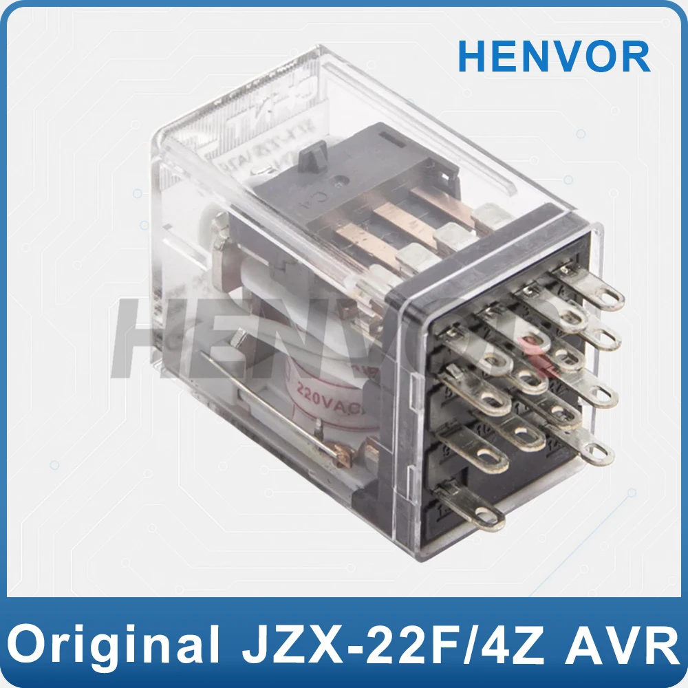 

JZX22F 4Z Power Relay 3A 220VAC Coil With Light 14 Pins Overload Electrical Relay For Generator Components