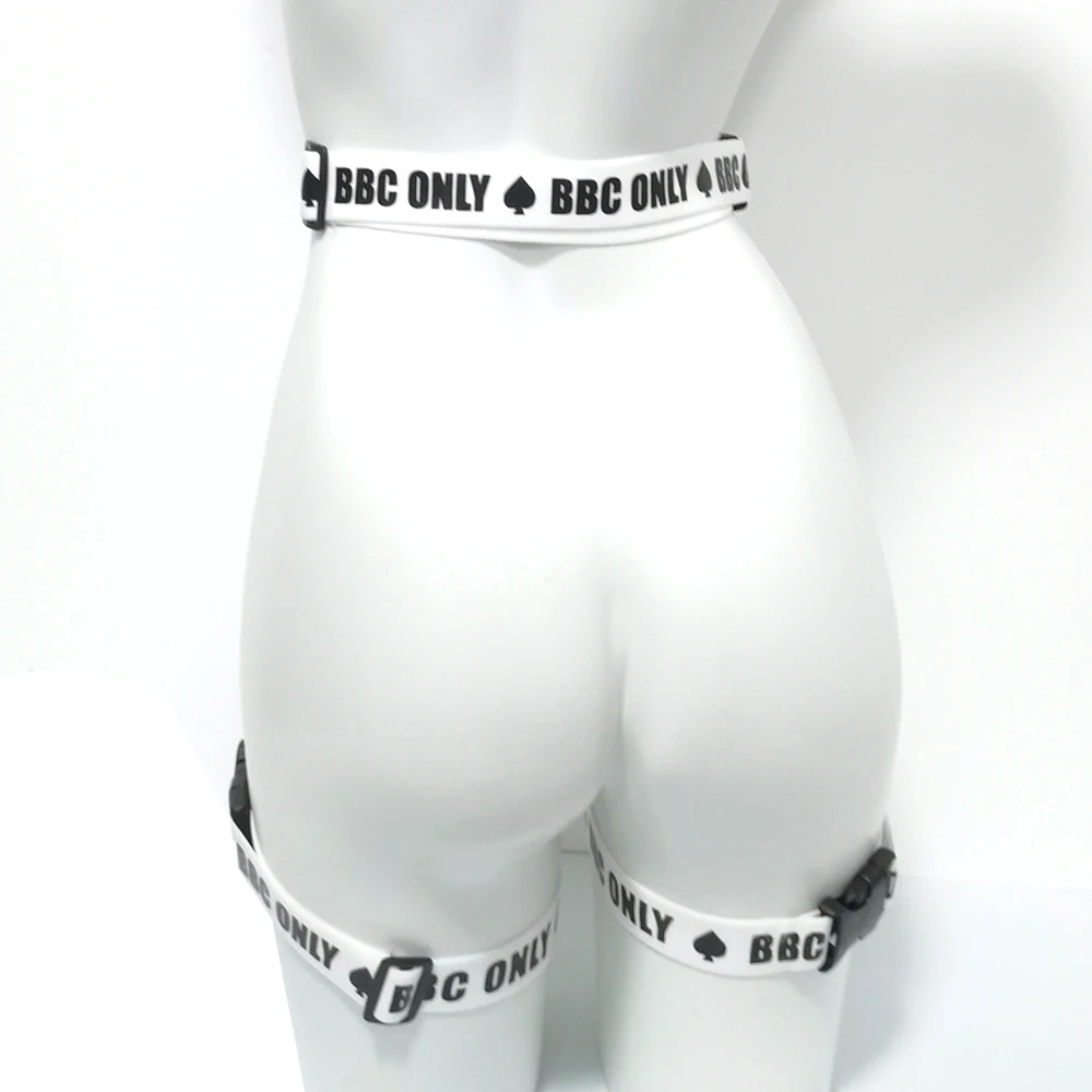 BBC ONLY Adjustable Elastic Band Harness The Trans Pride Petplay  Optional Collar and Leash Leg Bdsm Bondage Strap On