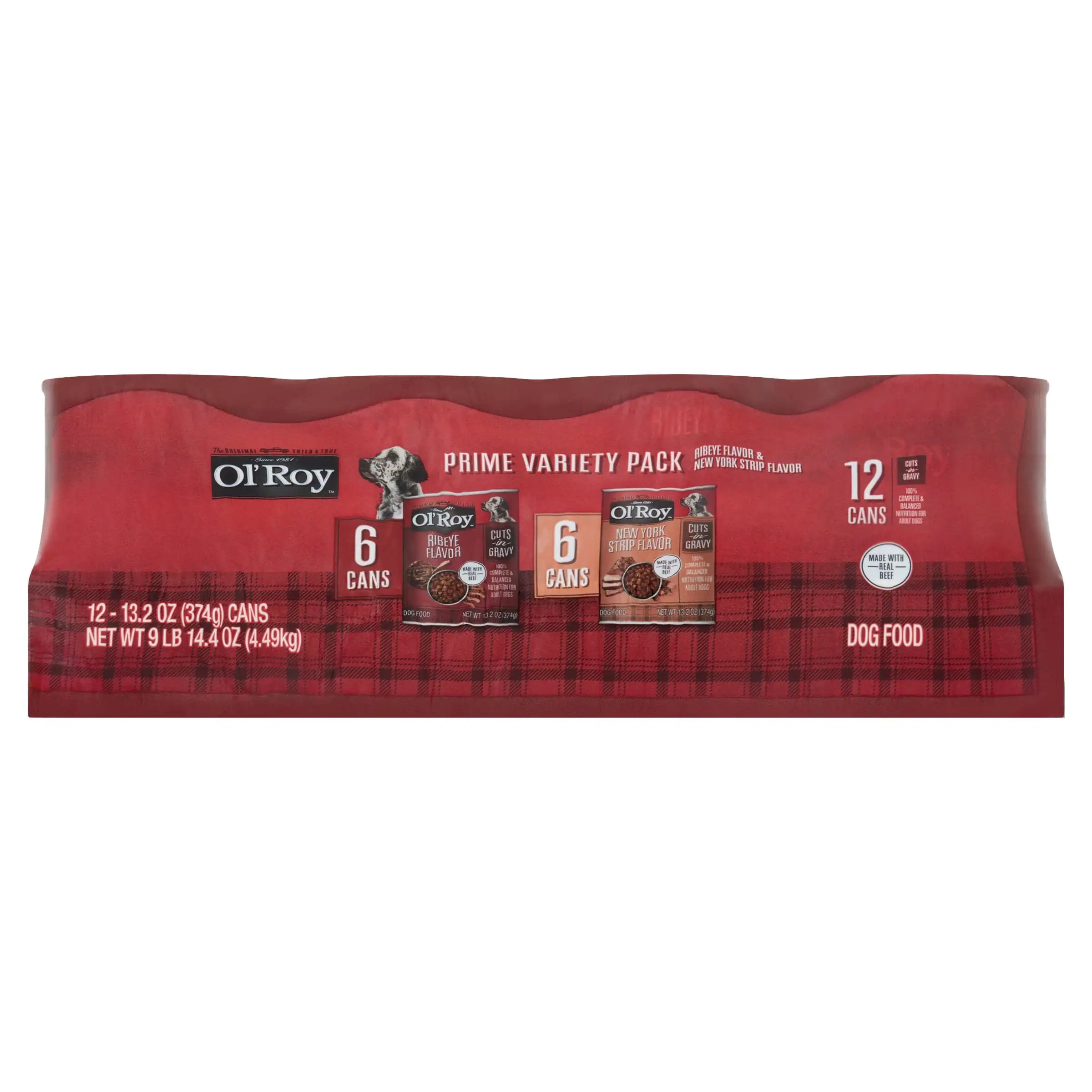 

Корм для собак Ribeye Flavor & New York Strip Flavor, банки 13,2 унции (12 упаковок)
