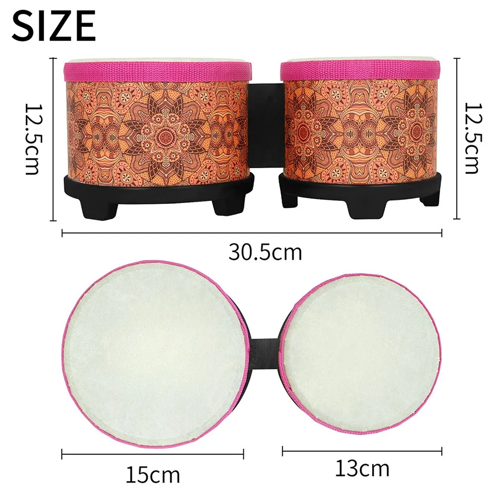 1pc Bongo Drums 5/6 Inch Conjoined Sheepskin Hand Drumming For Children/Adult Percussion Instrument Drum Accompaniment