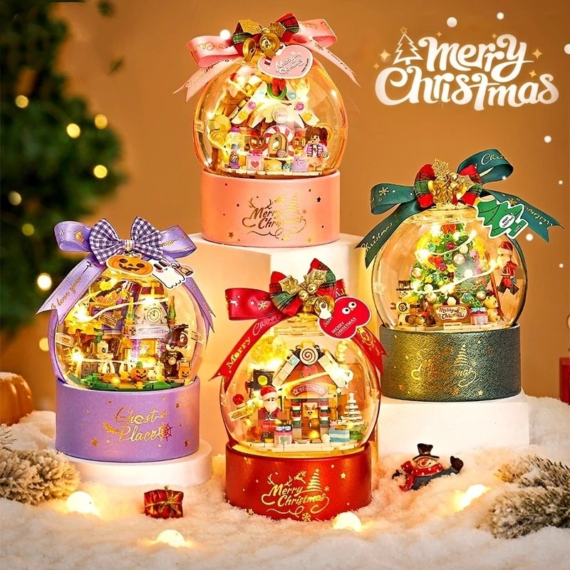 

Christmas Tree Bobo Ball Building Blocks Decoration Children's Educational Hand-assembled Toys Ornament Model Christmas Gift